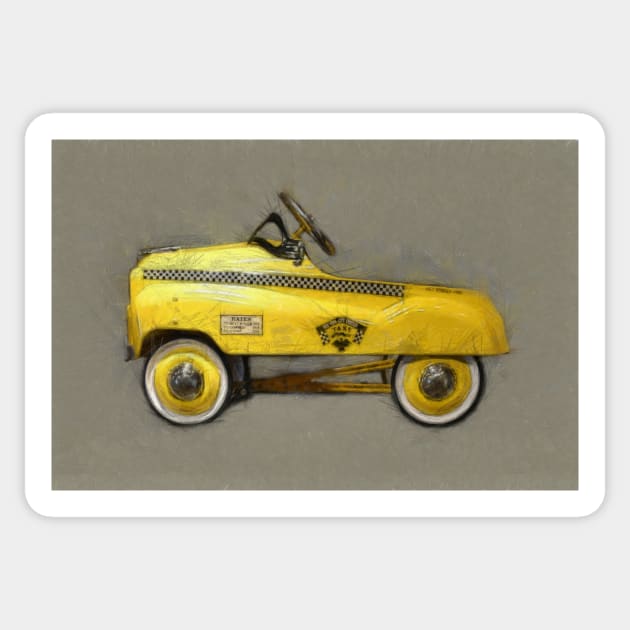 Taxi Cab Pedal Car Sticker by michelle1991